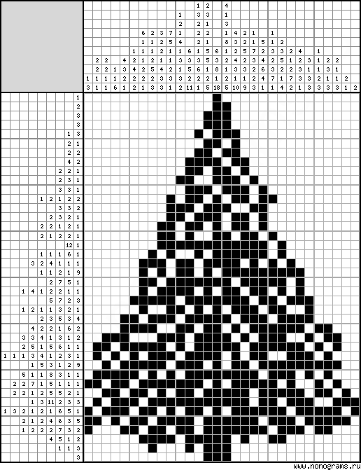 Японский кроссворд елка математика за 100