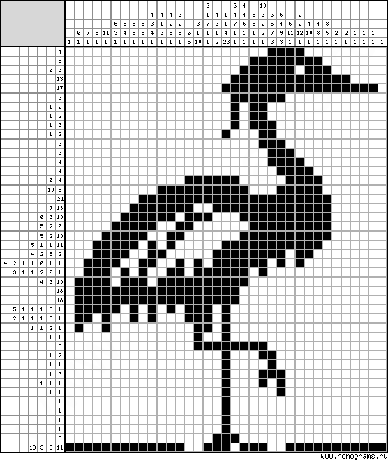 Белый журавль сканворд 5. Японский кроссворд Журавли. Рисунок по клеточкам журавль. Кроссворд про журавля.